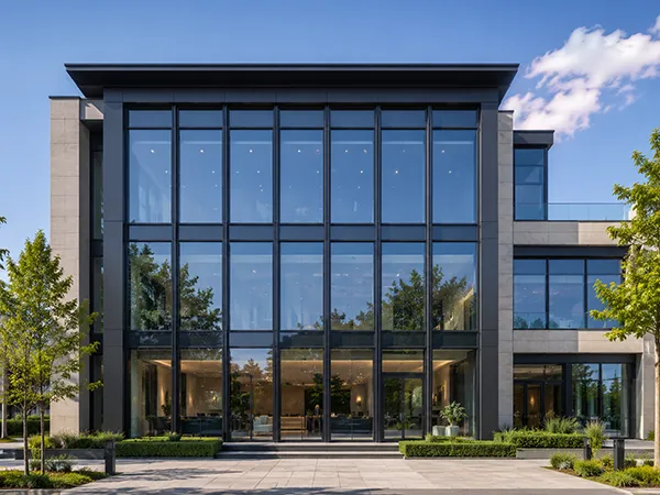 Vertical and horizontal facade fixed window application