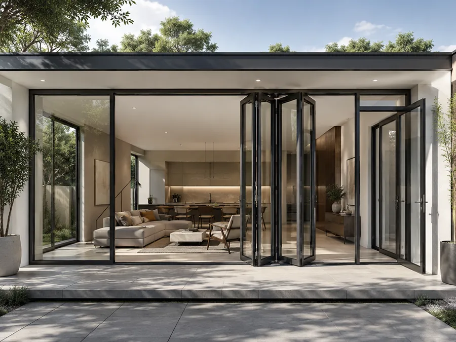 Folding door extension system category