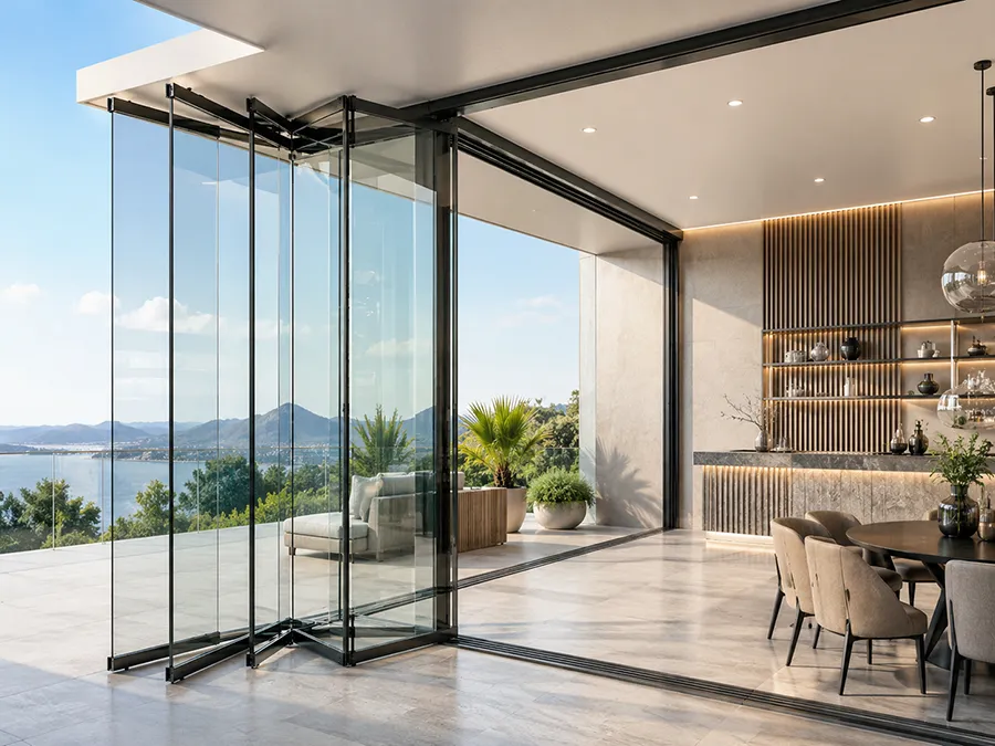 Glass folding door system category